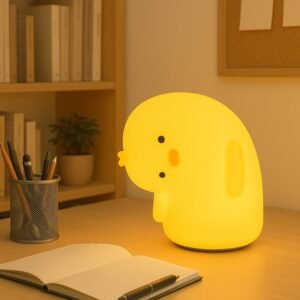Soft Silicone Duck Bedside Night Light with Touch Control & 3 Color Modes